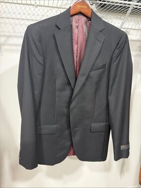 Ted Baker Black Sport Coat with Burgundy Lining